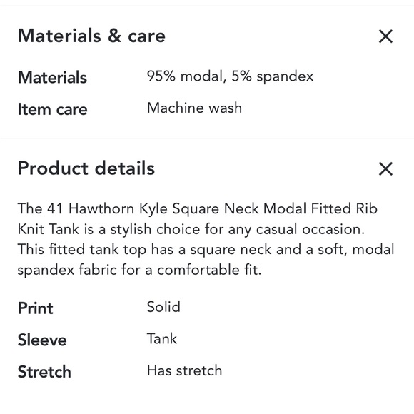 🧳 41 Hawthorn Kyle Square Neck Modal Fitted Rib Knit Tank 🫶 - Picture 8 of 12